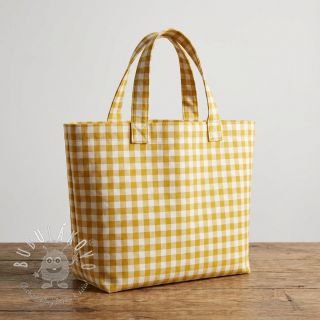 Bavlnená látka Check ochre