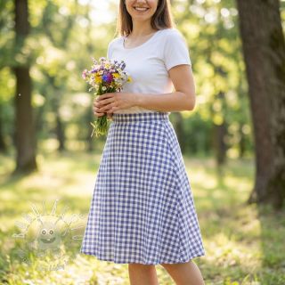 Bavlnená látka Check lavender