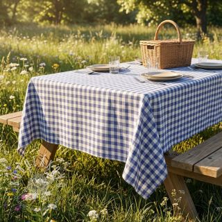 Bavlnená látka Check lavender