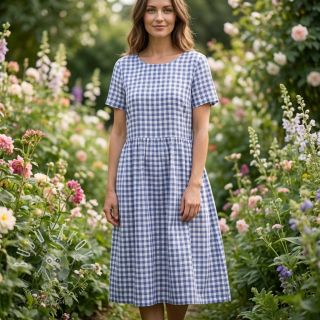 Bavlnená látka Check lavender