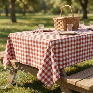 Bavlnená látka Check terra