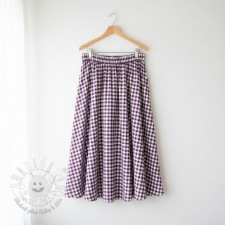 Bavlnená látka Check aubergine