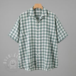 Bavlnená látka Check teal