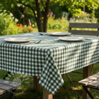 Bavlnená látka Check dark green