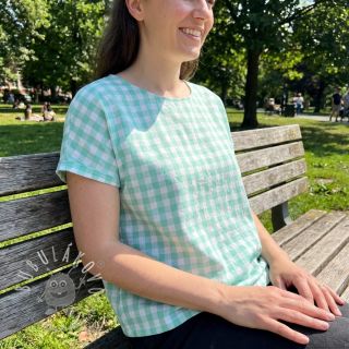 Bavlnená látka Check mint