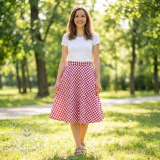 Bavlnená látka Check berry