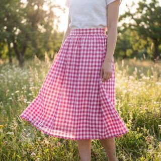 Bavlnená látka Check fuchsia