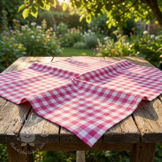 Bavlnená látka Check fuchsia