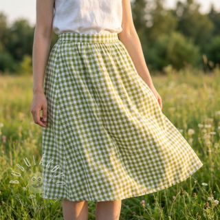 Bavlnená látka Check old lime