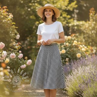 Bavlnená látka Check black