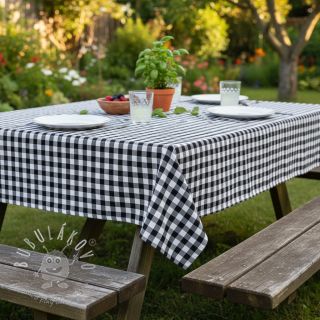 Bavlnená látka Check black