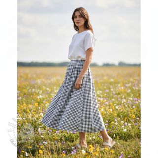 Bavlnená látka Check grey