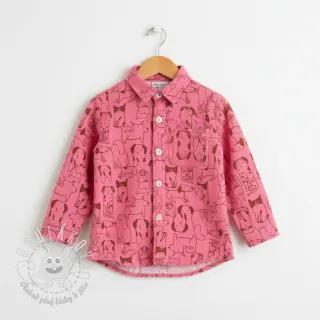 Bavlnená látka FLANNEL Dogs pink