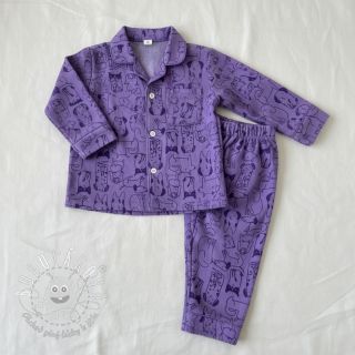 Bavlnená látka FLANNEL Dogs purple