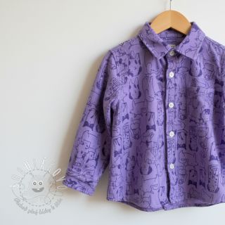 Bavlnená látka FLANNEL Dogs purple
