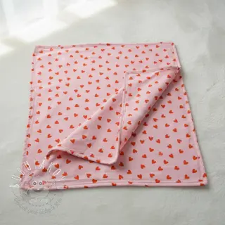 Bavlnená látka FLANNEL Hearts pink