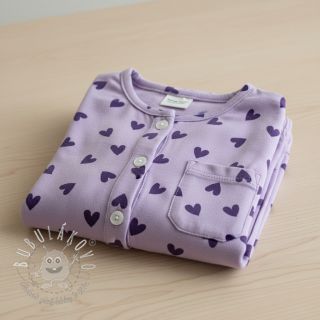Bavlnená látka FLANNEL Hearts lavender