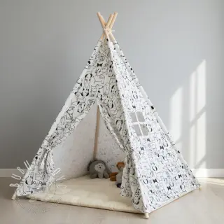 Bavlnená látka FLANNEL Dogs off white