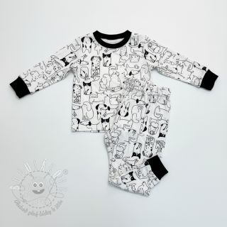 Bavlnená látka FLANNEL Dogs off white