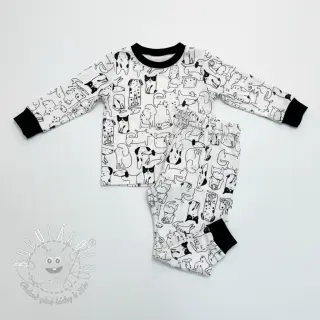Bavlnená látka FLANNEL Dogs off white