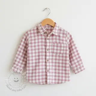 Bavlnená látka FLANNEL Check light pink