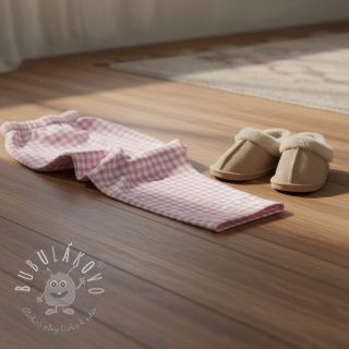 Bavlnená látka FLANNEL Check light pink