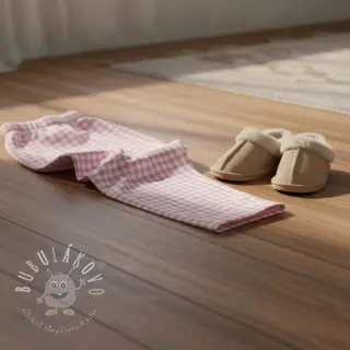 Bavlnená látka FLANNEL Check light pink