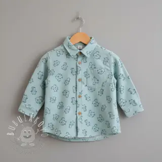 Bavlnená látka FLANNEL Cats mint