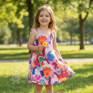 Bavlnená látka Unicorns multi digital print