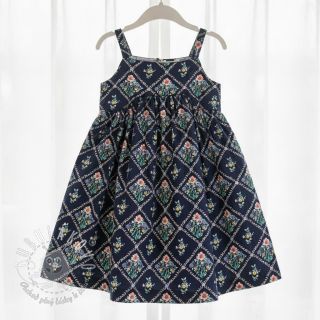 Bavlnená látka Flowers Tara navy design A digital print