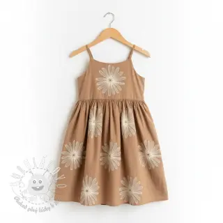 Bavlnená látka EMBROIDERY Flowie cinnamon
