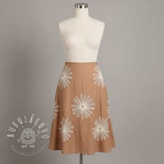 Bavlnená látka EMBROIDERY Flowie cinnamon