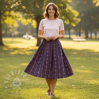 Bavlnená látka Motif stripe navy digital print