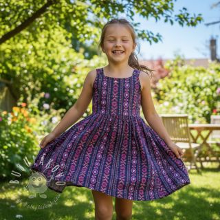 Bavlnená látka Motif stripe navy digital print