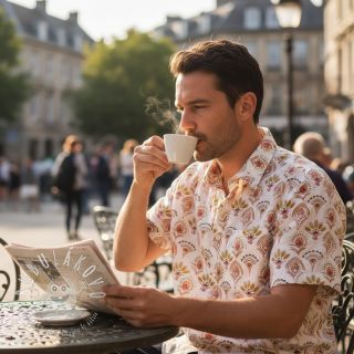 Bavlnená látka Motif off white digital print