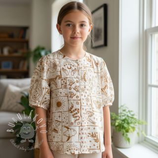 Bavlnená látka Boho off white