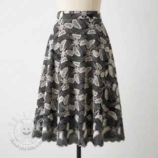 Bavlnená látka EMBROIDERY Amia black