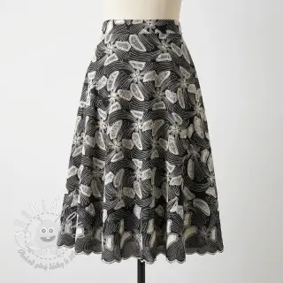 Bavlnená látka EMBROIDERY Amia black