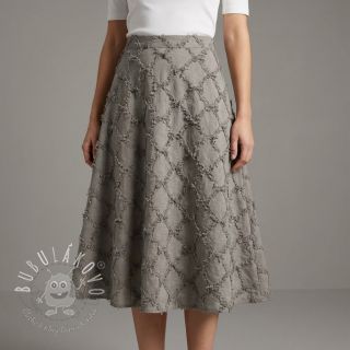 Bavlnená látka s ľanom Vintage Fringe Diamonds grey