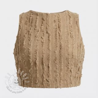 Bavlnená látka s ľanom Vintage Fringe Stripe naturals