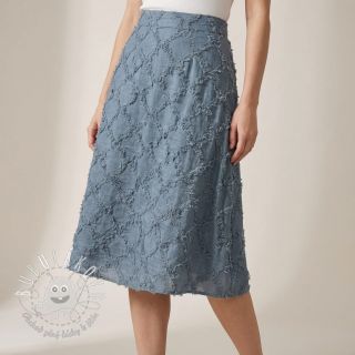 Bavlnená látka s ľanom Vintage Fringe Diamonds blue