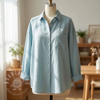 Bavlnená látka s ľanom PREMIUM ocean blue