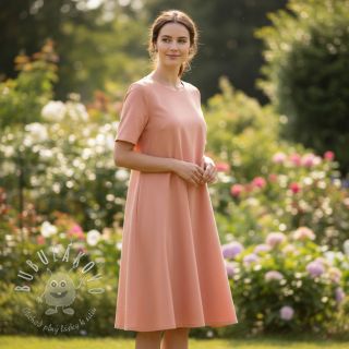 Bavlnená látka s ľanom PREMIUM salmon