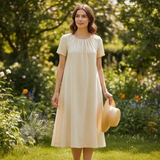 Bavlnená látka s ľanom PREMIUM sand