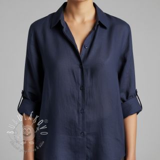 Bavlnená látka s ľanom PREMIUM dark blue