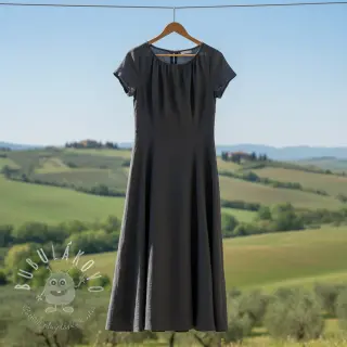 Bavlnená látka s ľanom PREMIUM dark grey
