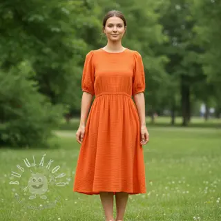 Bavlnená látka STRETCH Baby orange