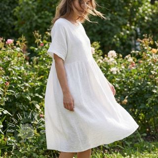 Bavlnená látka STRETCH Baby white