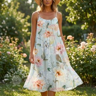 Bavlnená látka SATIN Oahu green digital print