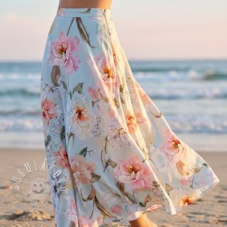 Bavlnená látka SATIN Oahu green digital print